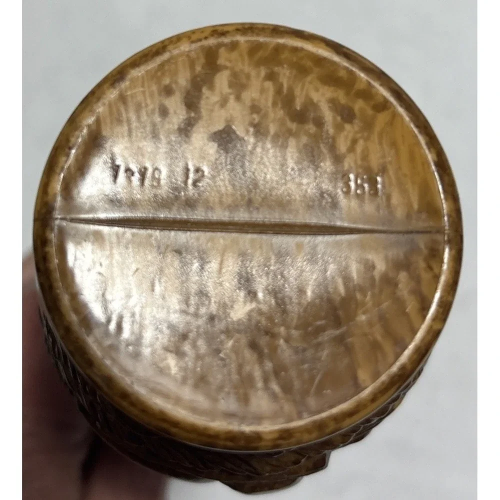 Vintage Faux Wood Resin Sailboat Vase Nautical Relief Model 353